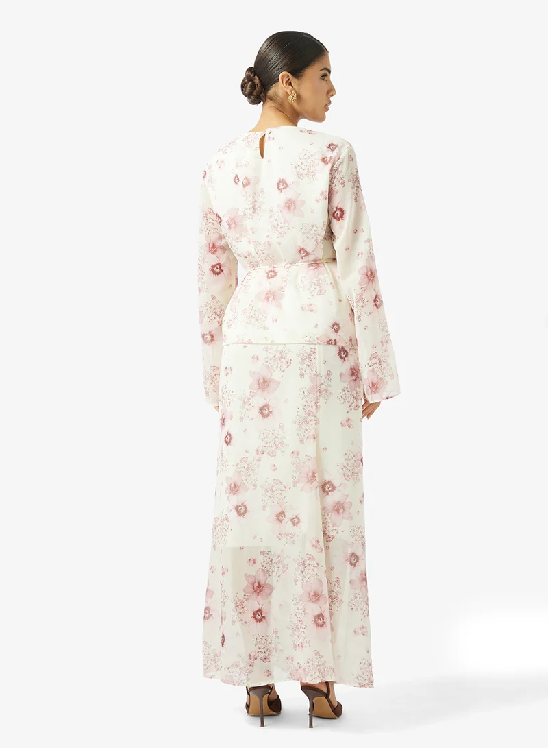 خزانة Floral Print Skirt Set